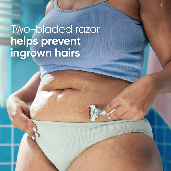 Gillette Venus Intimate Grooming Womens Razor Blade Refills with Bikini Trimmer, 4 Count
