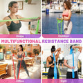 Resistance Bands, 5 Pcs Exercise Bands Elastic Stretch Bands for Fitness Yoga Pilates Stretching Strength Training, Workout Bands for Women and