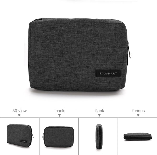 BAGSMART Electronics Organizer Travel Case, Small Cord Bag, Tech Organizer as Travel Accessories for Men Women, Cable Essentials for Phone, SD