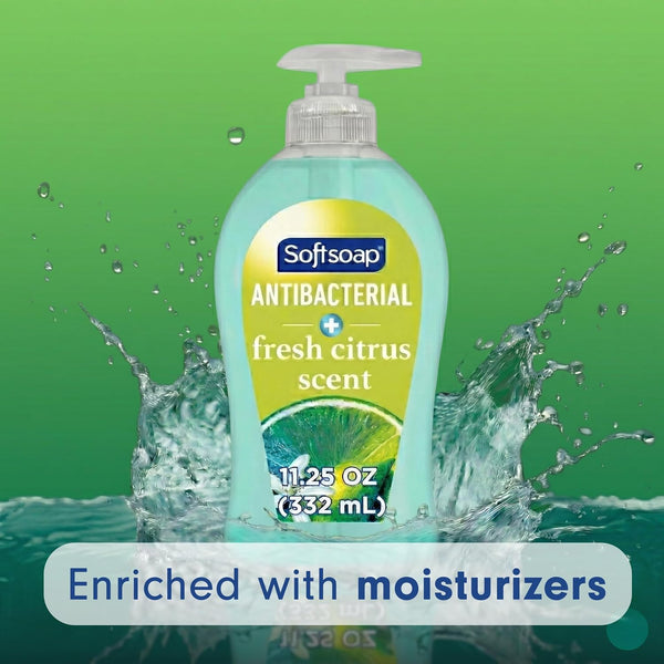 Softsoap Antibacterial Liquid Hand Soap, Fresh Citrus Scent, 11.25 fl oz (6 Pack) Fresh Citrus 11.25 Fl Oz (Pack of 6)