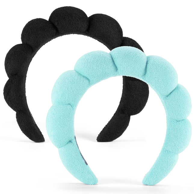 Spa Headbands for Washing Face or Facial, Set of 2 Skincare Headbands, Terry Clo