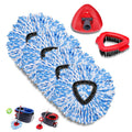 4 Pcs Mop Replace Heads & 1 Scrub Brush & 1 Base Combo for Ocedar Easywring 2-Tank System Microfiber Spin Mop Replacement Head,Machine Washable
