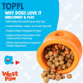 West Paw Zogoflex Toppl Interactive Treat Dispensing Dog Puzzle Play Toy, 100% Guaranteed Tough, It Floats!, Made in USA, Small, Granny Smith