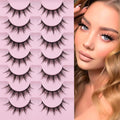 Manga Lashes Natural Look False Eyelashes Anime Lashes Mink Wispy Fluffy Spiky 3D Volume Eyelashes Pack Korean Japanese Asian Cosplay Fake
