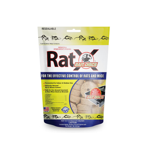 RatX Bait Discs 1 lb. Bag - Contains 45 Discs - for Indoor or Outdoor Use No Size