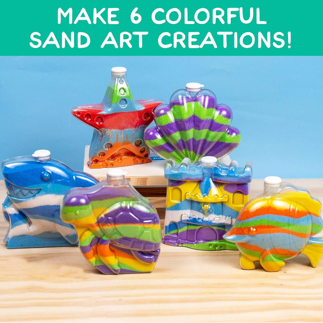 Made by Me Create Your Own Underwater Sand Art, Includes 6 Ocean-Themed Bottles,