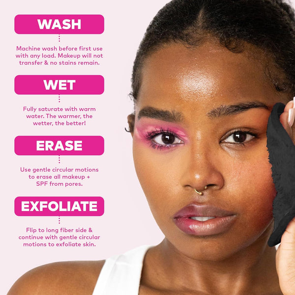 The Original Makeup Eraser Mini PRO 5-Pack, Erase All Makeup with Just Water, Including Waterproof Mascara, Eyeliner, Foundation, Lipstick,