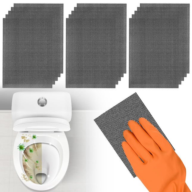 Cleaning Screen, 5.5X4 Inch Upgraded Toilet Cleaner Hard Water 15PCS Toilet Ring Remover Abrasive Grit Mesh Pads for Bow