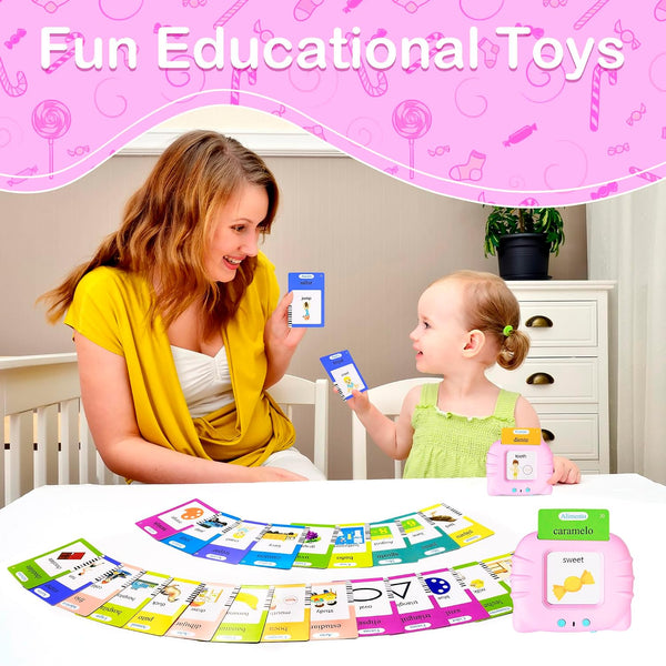 510 Spanish Flash Cards for Kids 2-4 Years,Pocket Speech for Toddlers,Autism Sensory Toys,Learning Montessori Toys,Speech Therapy Toys for Kids