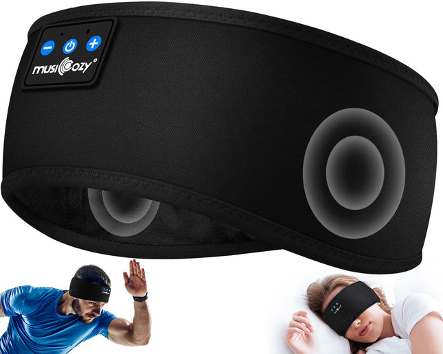 MUSICOZY Sleep Headphones Bluetooth 5.4 Headband, Sports Wireless Earphones Sweat Resistant Earbuds Sleeping Headphone w