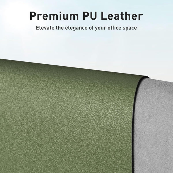 Aothia Desk Protector Mat, Mouse Pad, Non-Slip Waterproof PU Leather Desk Blotter, Laptop, Writing for Office and Home (23.6" x 13.7", Olive
