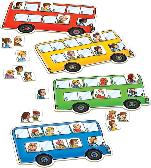 Orchard Toys Moose Games Bus Stop Game. A Fun Introduction to Addition and Subtraction. Pick up and Drop Off Passengers on Your Bus. for Ages 4-8
