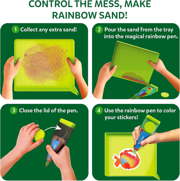 Skillmatics Sand Art Activity - Animals, Create & Stick 50+ Colorful Stickers, Creative Craft Kits & Supplies for Kids, Gifts for Girls & Boys