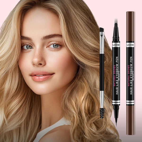 Eyebrow Pencil, 2-in-1 Waterproof Eyebrow Pen, with 2 Tip Microblading Eyebrow Pencil and Ultra-Precise Brow Pencil, with Eyebrow Brush, Eyebrow