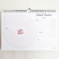 Habit Tracker Calendar (Undated 12 Month) Floral Design, Spiral Bound and Hanger, A4 Size (8,3"x11.7") Quality Heavy Paper, Monthly Habit Tracker