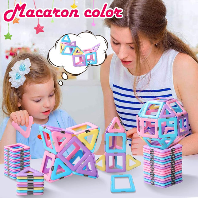 Magnetic Tiles Toys for 3 4 5 6 7 8+ Year Old Boys Girls Upgrade Macaron Castle 