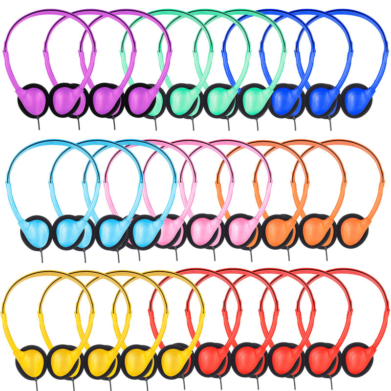 Classroom Kids Headphones Bulk 18 Pack for School Students Children Teen Boys Girls, Whole Bulk Headphones for Classroom Earphones 3.5mm Jack