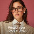 Gaoye Blue Light Blocking Glasses - Trending Round TR90 Frames, Metal Arms, UV400 Protection - Matching Soft Case *1-light Black Frame/Transparent