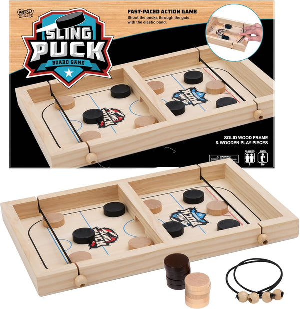 Fast Sling Puck Game - Super Winner Slingshot Puck Board Game - Sling It Shot 2 Player Hockey Table for Kids, Teen and Adults - Christmas Indoor