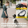 Fida Retractable Dog Leash, 16 ft Dog Walking Leash for Small Dogs up to 26 lbs, 360° Tangle Free, Black Small Black