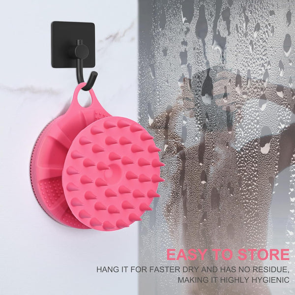 INNERNEED 2-In-1 Silicone Body Scrubber and Scalp Massager Shampoo Brush, Food-Grade Soft Material, More Hygienic, Easily Lather, Convenient for