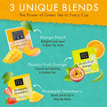 Hawaiian Natural Organic Tropical Fruit Tea Sampler - Green, Black, White Tropical Fruit Tea Blends, Gift Box Set For Special Occasions - 24 Bags