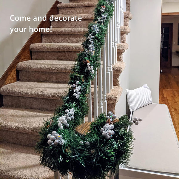 50 Feet Christmas Tinsel Garlands,Green Garland Christmas Decorations,Artificial Pine Garland Decorations for Holiday Wedding Party
