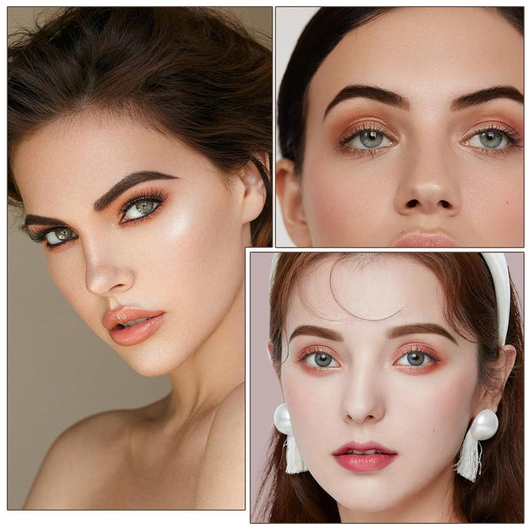 3 Colors Eyebrow Makeup Kit, Professional Brow Contour Palette, Waterproof Long-lasting Eyebrow Filler Powder with Mirror & Brow Brush #01