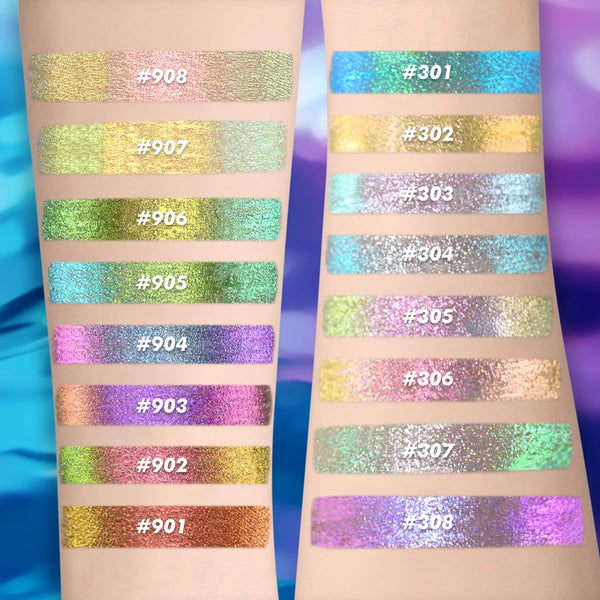 CHARMACY Multichrome Eyeliner Liquid Liner, Glitter liquid eyeliner waterproof, Metallic Intense Color Shifting Colorful Eyeliner, Long wearing,