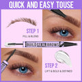 Imethod Eyebrow Pen and Eyebrow Gel - Eyebrow Pencils for Women with 4-Fork-Tip & Brow Gel Clear, Magical 2-In-1 Dual-Ended Brow Pen for