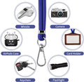 CACOE Phone Lanyard, Black+Dark Blue, 2 Pcs | Adjustable Neck Strap, 4 Pcs Patches,Universal Crossbody Multifuctional Cell Phone Lanyards