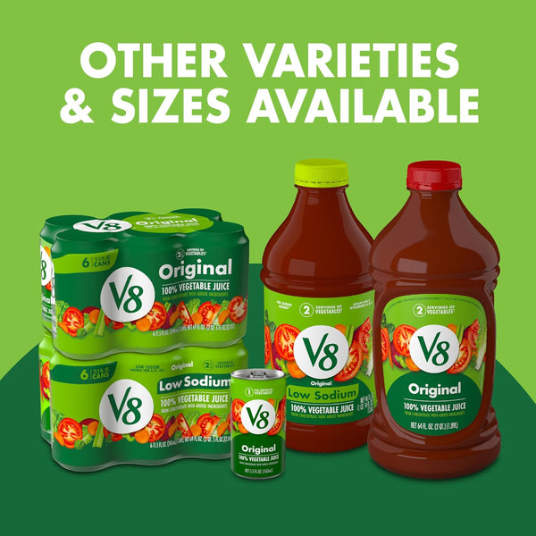 V8 Original 100% Vegetable Juice, 5.5 fl oz Can (24 Pack) Original 5.5 Fl Oz (Pack of 24)