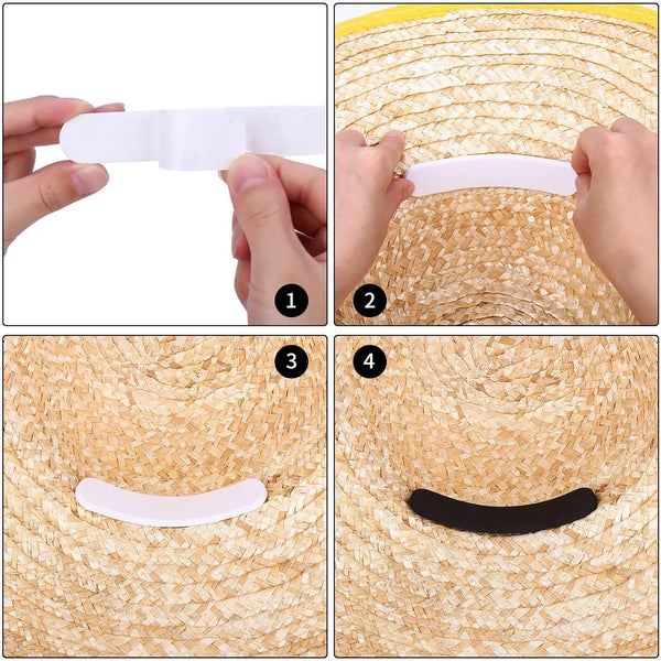 30PCS Hat Size Tape, Hat Size Reducer Inserts, Hats Reducing Tapes, Foam Reducing Self Adhesive Tape for Hats (Black and White), Hard Hats Accessories