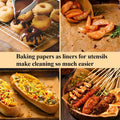 DISSKNIC 100PCS Unbleached Parchment Paper 12 x 16, Precut for Baking, Half Sheet for Cookie Sheets, Kitchen Gadgets and Supplies for Oven