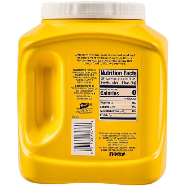French's Classic Yellow Mustard, 105 oz - One 105 Ounce Bulk Container of Tangy and Creamy Yellow Mustard Perfect for Professional Use or for