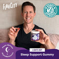 FlavCity Melatonin Sleep Gummies for Adults, Lights Out Gummy - Chewable Sleep Support Supplement with Plant-Based GABA, Magnesium & Chamomile for