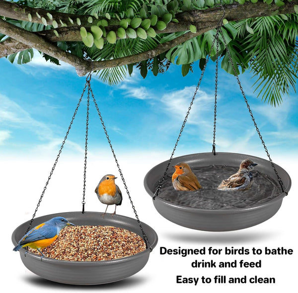 Hanging Bird Bath Hanging Bird-Feeder - CARGEN Garden BirdBath Tray Wildlife Feeder Plate Water Bowl or Water Bowl for Outdoors Garden Patio