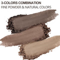 3 Colors Eyebrow Makeup Kit, Professional Brow Contour Palette, Waterproof Long-lasting Eyebrow Filler Powder with Mirror & Brow Brush #01