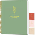 Simple Daily Planner Undated with Hourly Schedule - 6.5X9.25" Sage Green Day Planner & Spiral to Do List Notebook - Aesthetic and Cute Work