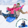 Slippery Racer Downhill Xtreme Flexible Adults and Kids Plastic Toboggan Snow Sled for up to 2 Riders with Pull Rope and Handles 2 PACK RED/GREEN