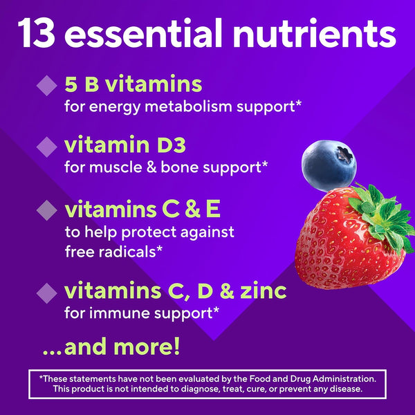 Vitafusion Sugar Free MenÃ¢ÂÂS Multi Daily Gummy Multivitamins, Supports Energy Metabolism, Muscle and Immune Health (1), Mixed Berry Flavors,