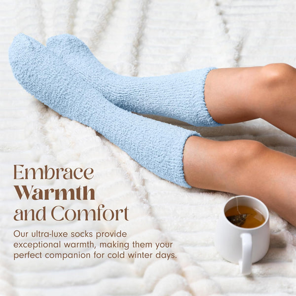 Unboxme Gifts Warm & Cozy Ultra-Luxe Cloud Sock, Gift for Women & Men 1 Pair Blue