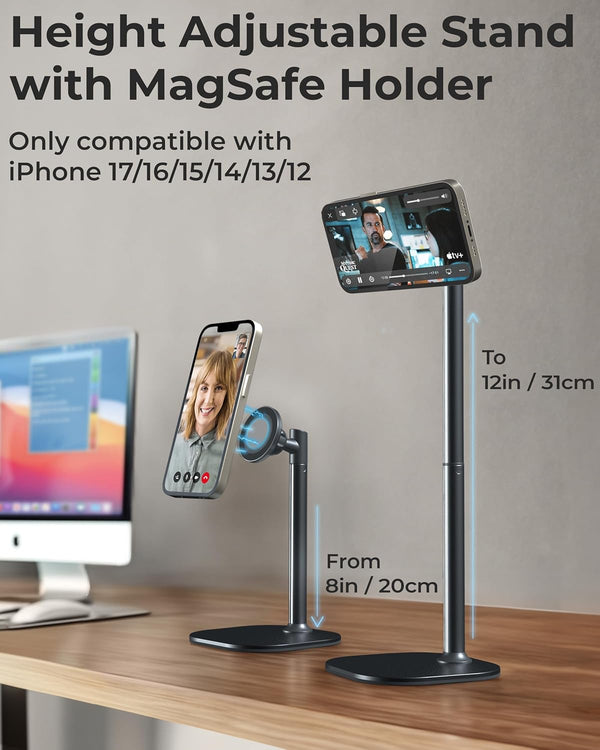 COOPER MagStand, Adjustable Magnetic iPhone Stand for Desk & Phone Holder for Video Recording, Compatible with MagSafe, Stand for iPhone 17 Pro
