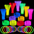 JOYIN 144 Pcs 8" Glow sticks Bulk Party Favors Pack, Neon Glow in the Dark Party Supplies, Light Up Necklaces and Bracelets with Connectors,