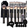 MAANGE Makeup Brushes 30 Pcs Makeup Kit, Multi-Functional Makeup Tool Set with 20 Pcs Makeup Brush Foundation Brush Make up Brushes Set with Bag,Black