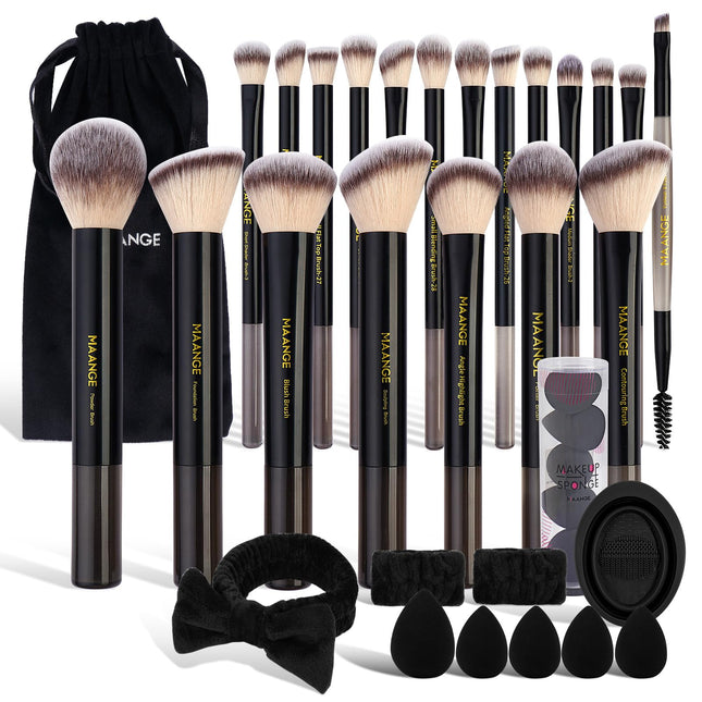 MAANGE Makeup Brushes 30 Pcs Makeup Kit, Multi-Functional Makeup Tool Set with 2
