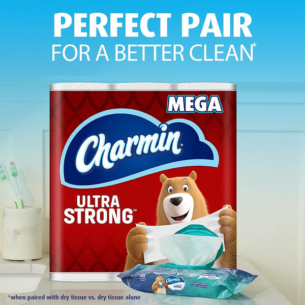 Charmin Flushable Wipes, 160 Total Wipes (4 Packs of 40) 40 Count (Pack of 4)