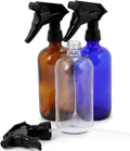 Vivaplex 16oz Assorted Colors Glass Bottles with Black Trigger Sprayers-3pk