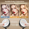 Makeup Mirror with Lights, Double Sided 1X/20X Magnifying Mirror with Light, Rechargeable 3 Color Lights and Adjustable Brightness, 360ÃÂ° Rotation