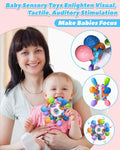 Baby Teething Toys for 0-6 6-12 Months Ages 0-2, Tummy Time Montessori Toys for Babies 0 3 6 9 12 18 Months, Newborn Infant Sensory Toys, Baby